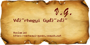 Várhegyi Győző névjegykártya